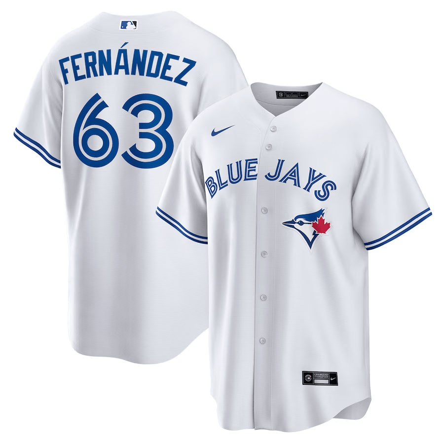 Junior Fern?ndez 63 Toronto Blue Jays Home White MLB Jersey Men's