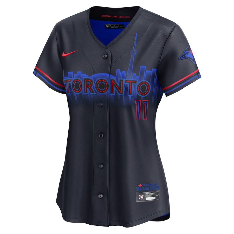 Bo Bichette 11 Toronto Blue Jays 2024 City Connect Limited Navy MLB Jersey Women's