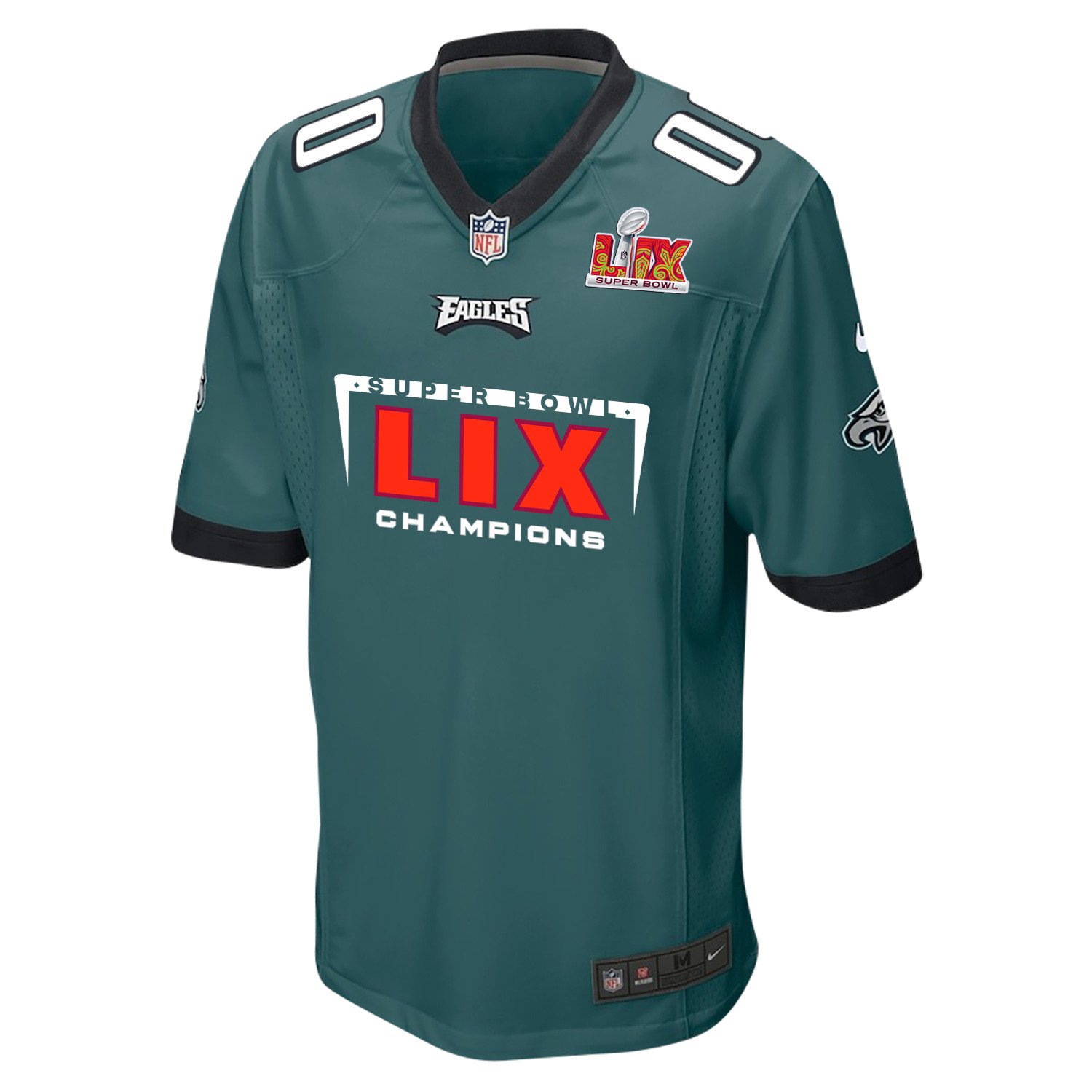 Philadelphia Eagles Super Bowl LIX Champions Simple Style V2 Game Custom Midnight Green NFL Jersey Men's