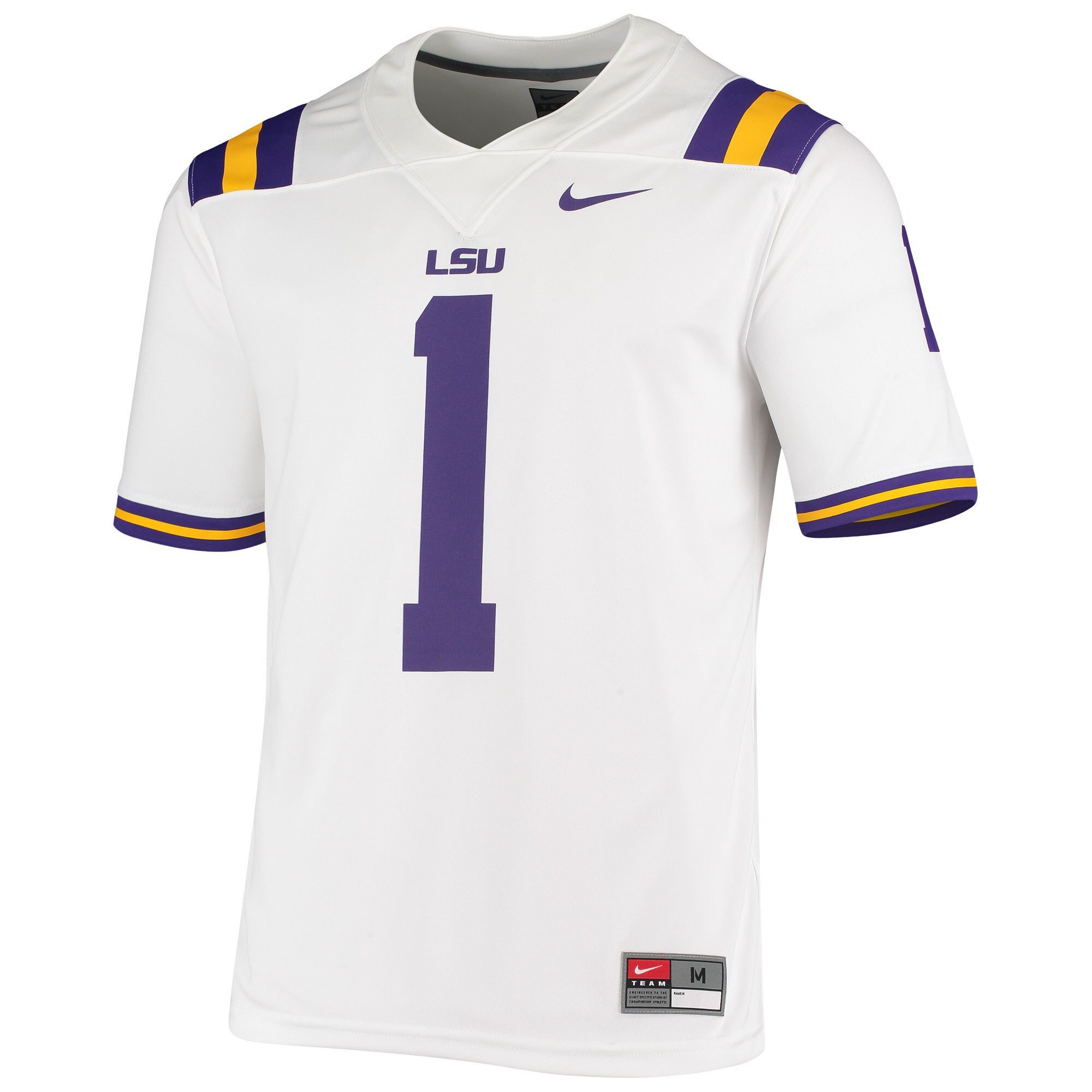 LSU Tigers Game White #1 NCAA Jersey Men's