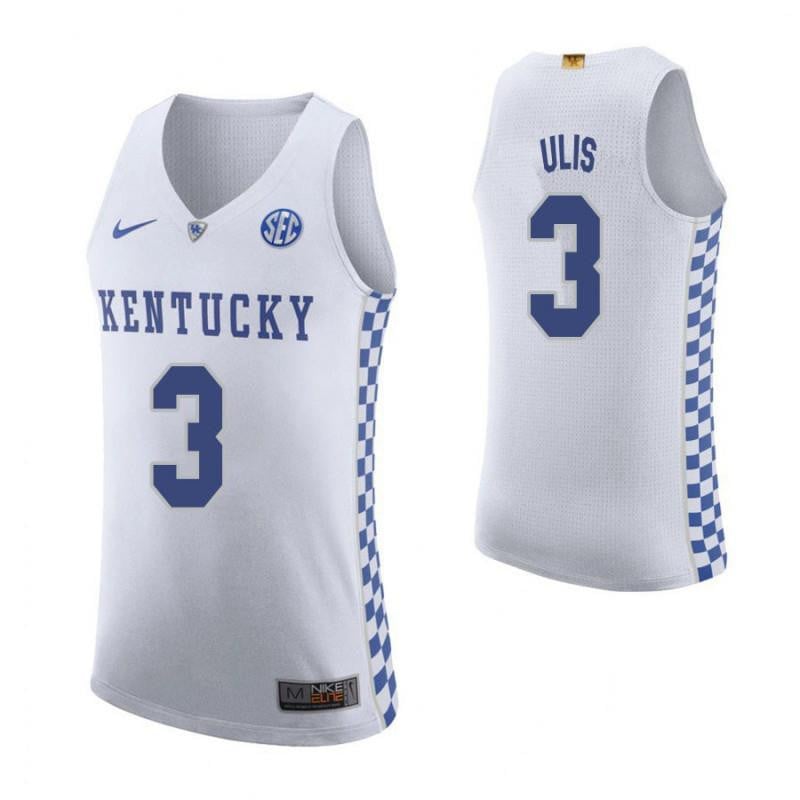 3 Tyler Ulis Roa White Elite Kentucky Wildcats NCAA Jersey Men's
