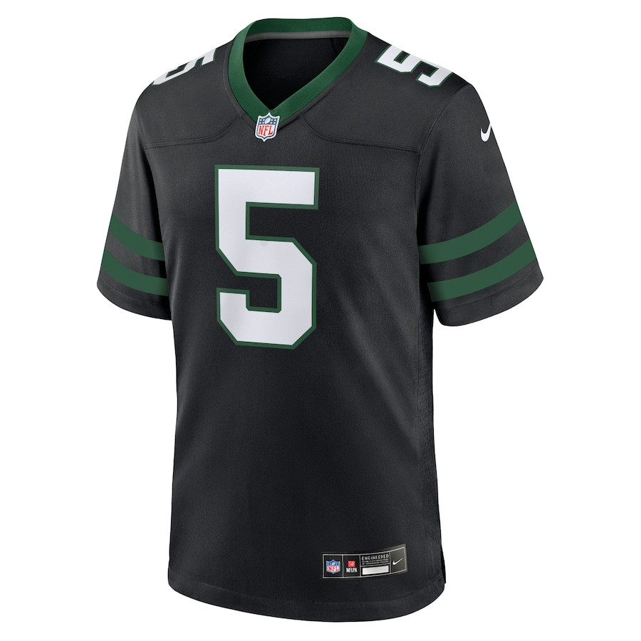 Garrett Wilson 5 New York Jets Alternate Game Legacy Black NFL Jersey Men's