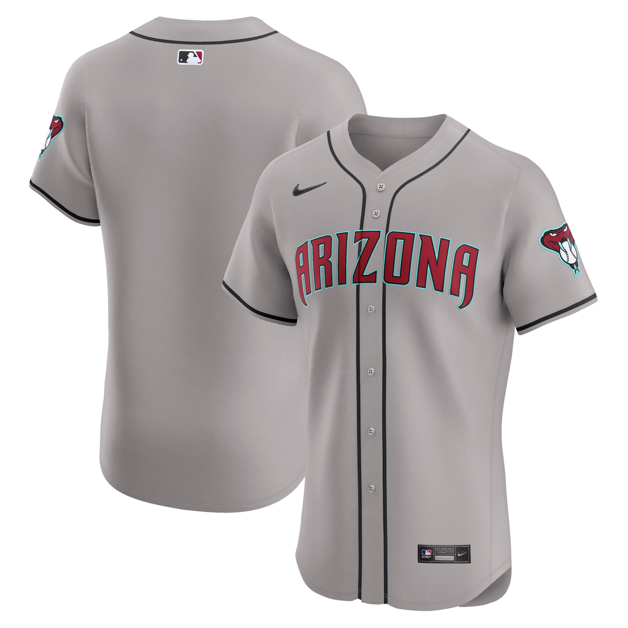 Arizona Diamondbacks Gray Vapor Premier Elite Patch MLB Jersey Men's
