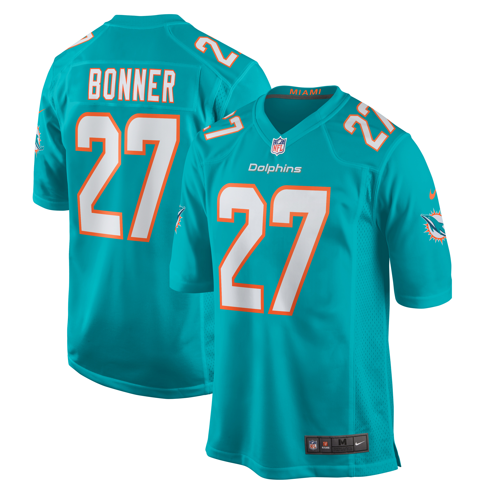 Miami Dolphins Ethan Bonner Aqua Game NFL Jersey Men's