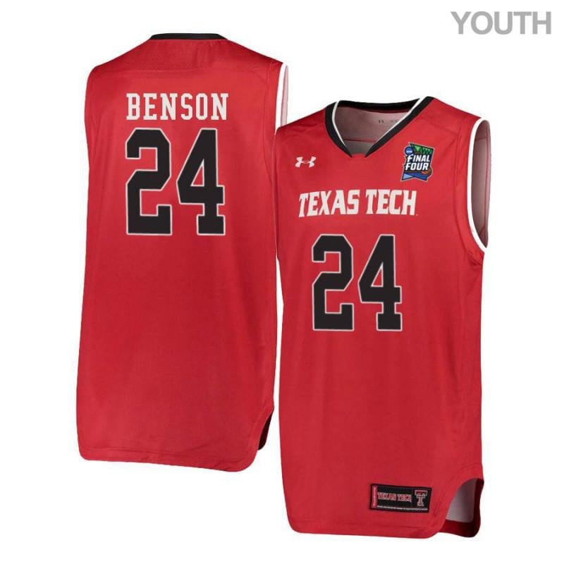 Under Armour 24 Avery Benson Red Texas Tech Red Raiders NCAA Jersey Youth