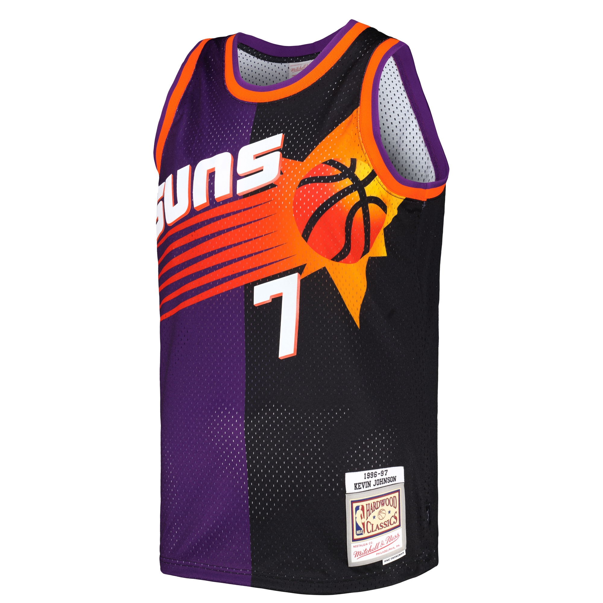 Mitchell Ness Kevin Johnson Purple/Black Phoenix Suns Hardwood Classics 1996/97 Split Swingman NBA Jersey Men's