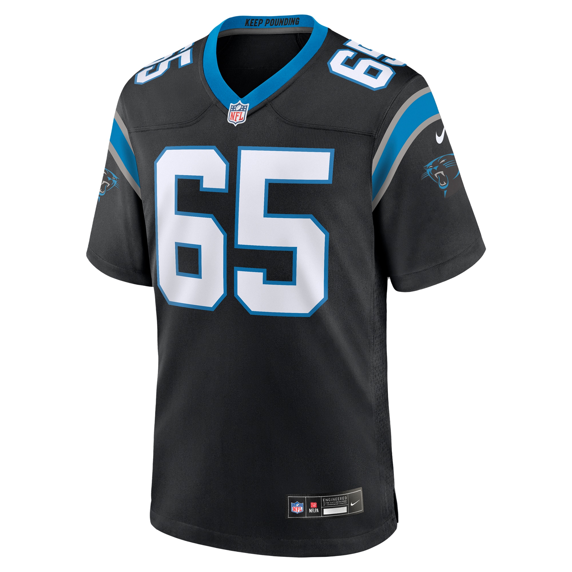Carolina Panthers J.D. DiRenzo Black Game NFL Jersey Men's