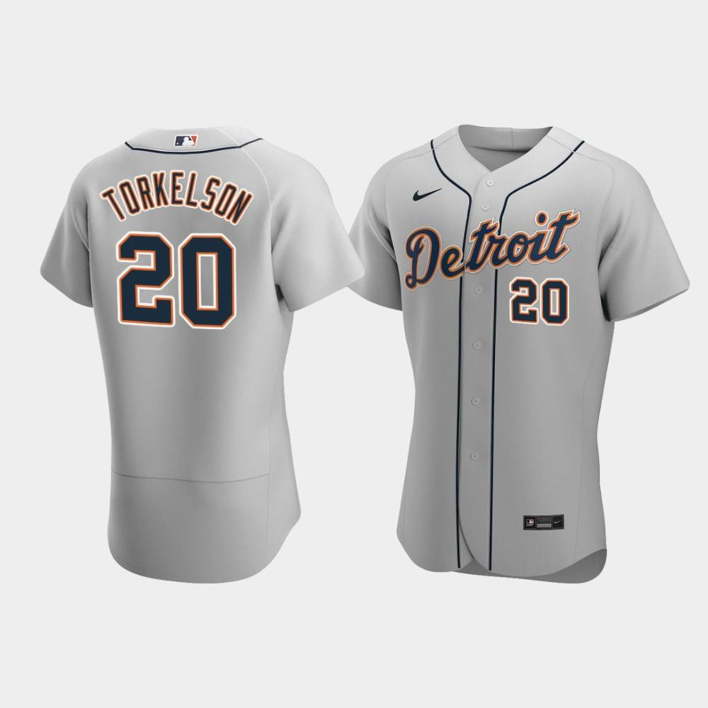 Detroit Tigers 20 Spencer Torkelson Gray Road MLB Jersey Men's
