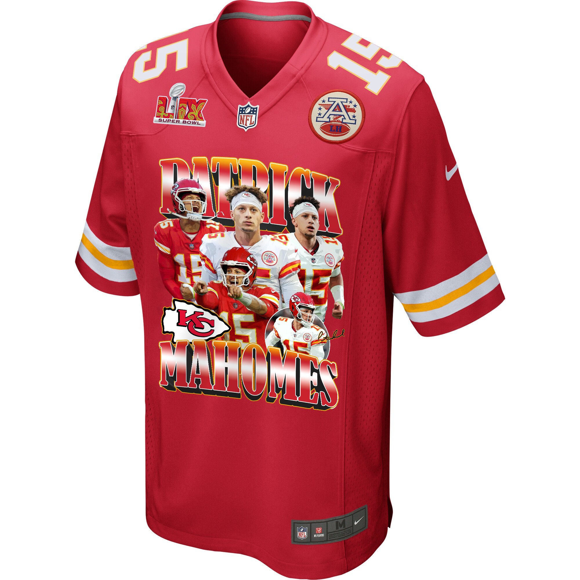 Patrick Mahomes 15 Kansas City Chiefs PatomicBomb Game Red NFL Jersey Men's