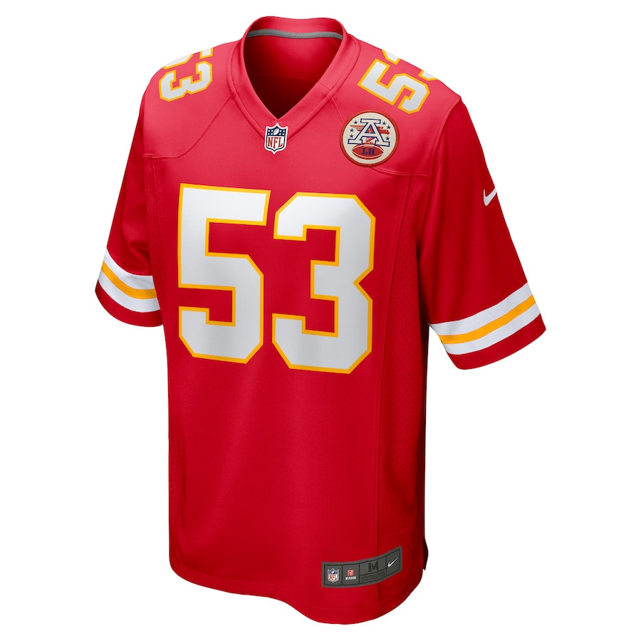 BJ Thompson 53 Kansas City Chiefs Game Red NFL Jersey Men's
