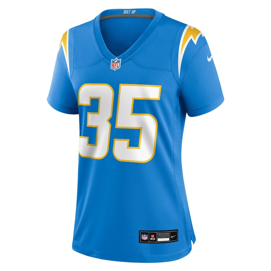 Dicaprio Bootle 35 Los Angeles Chargers Team Game Powder Blue NFL Jersey Women's
