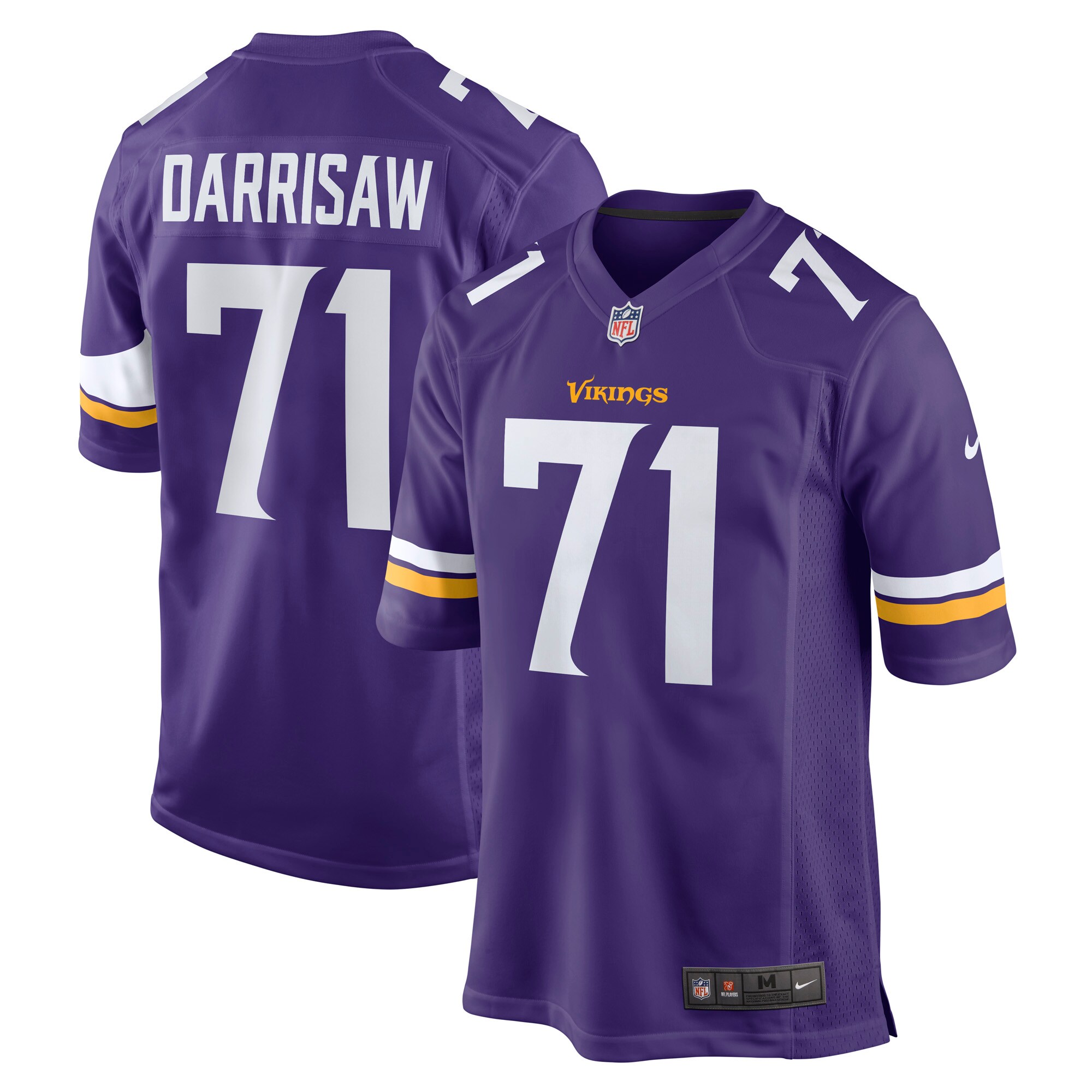 Minnesota Vikings Christian Darrisaw Purple Game NFL Jersey Men's
