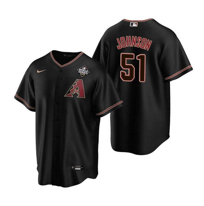 Randy Johnson 51 Arizona Diamondbacks 2023 World Series Black MLB Jersey Men's