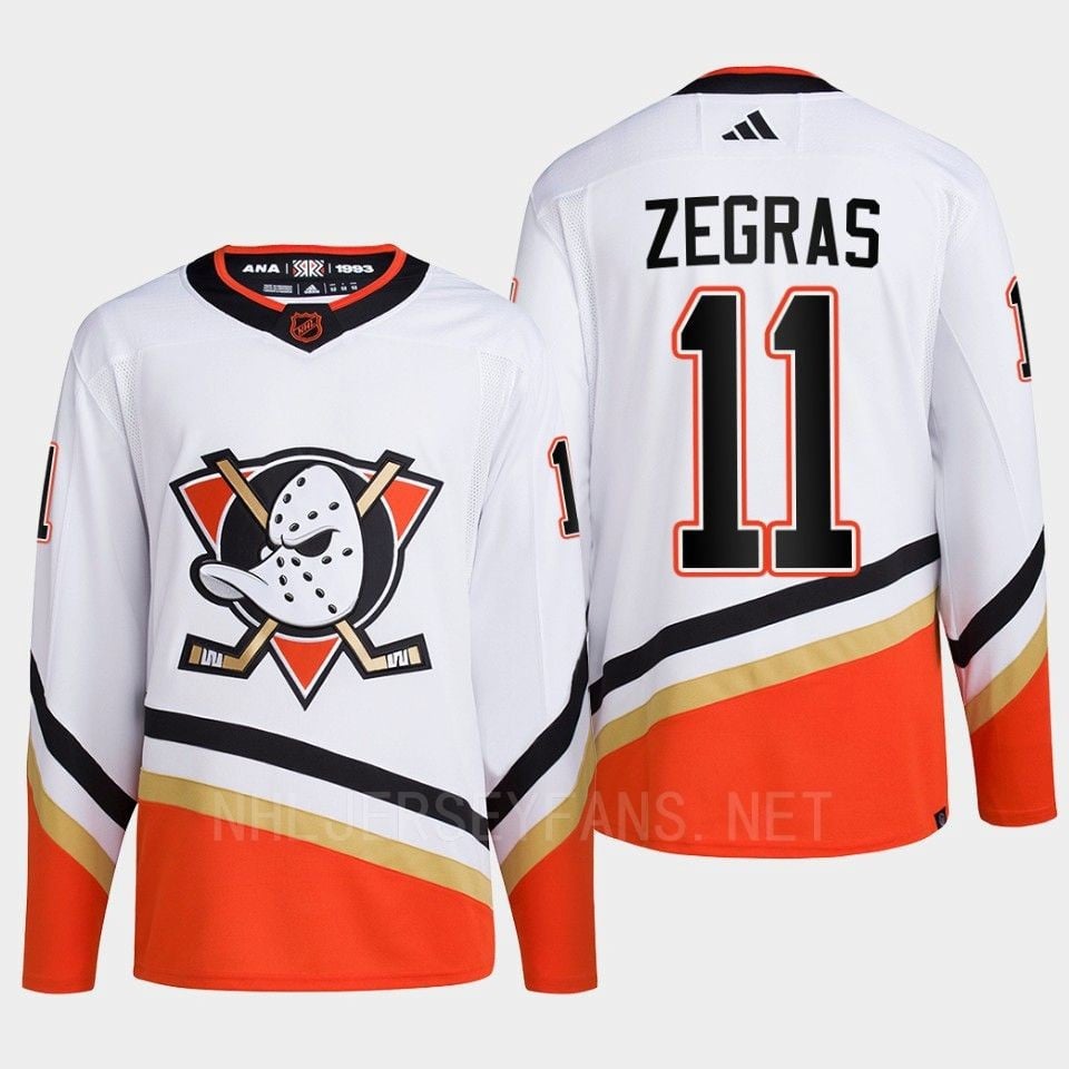 Anaheim Ducks 2022 Reverse Retro 2.0 Trevor Zegras 11 White Primegreen NHL Jersey Men's