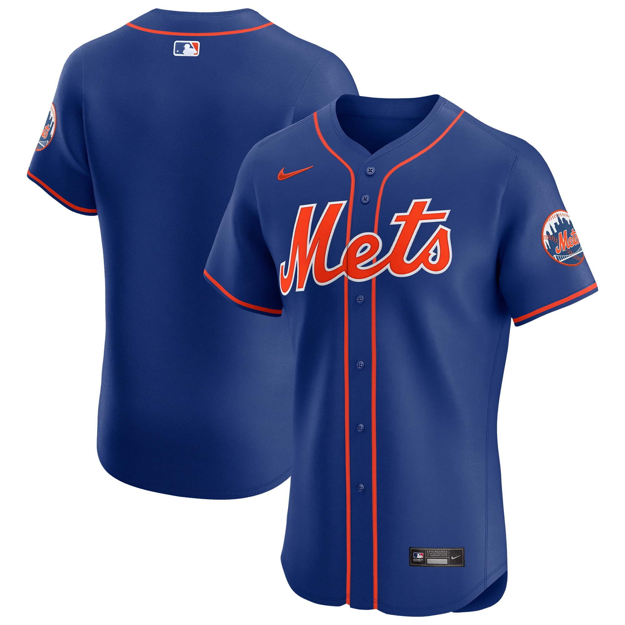 New York Mets Royal Alternate Vapor Premier Elite Patch MLB Jersey Men's