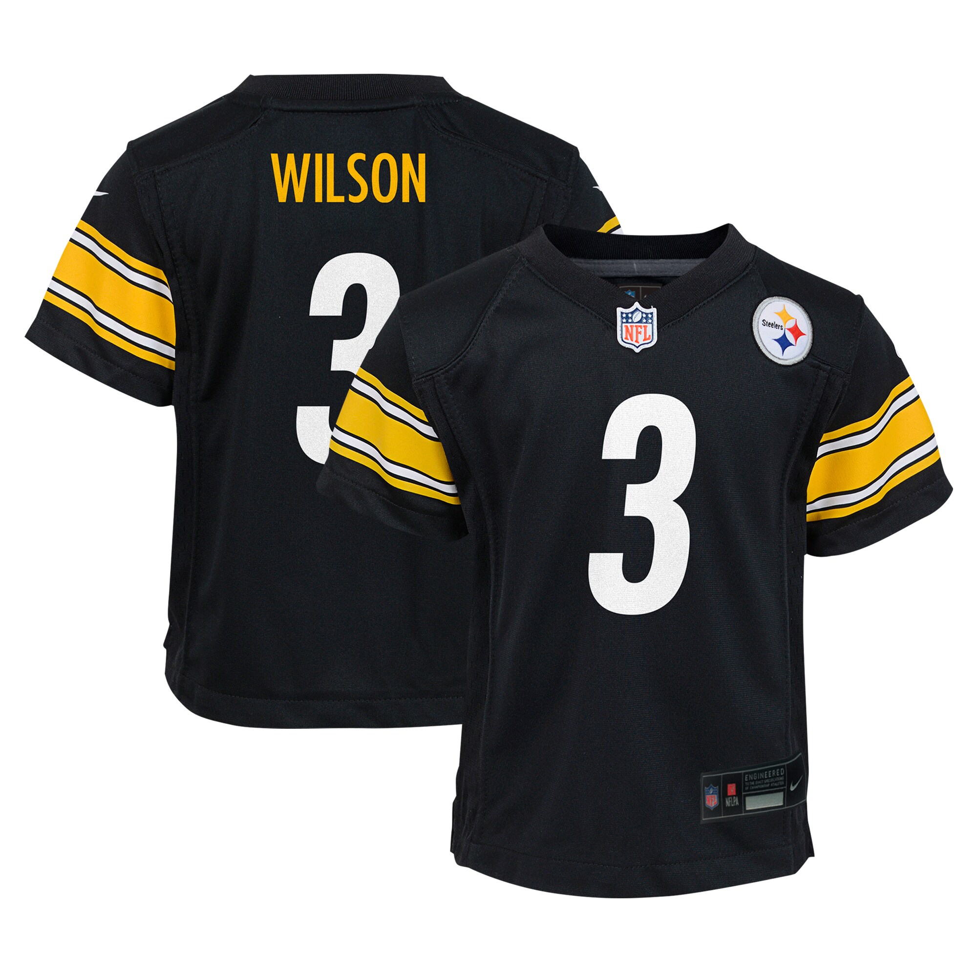 Preschool Pittsburgh Steelers Russell Wilson Black Player Game NFL Jersey Men's