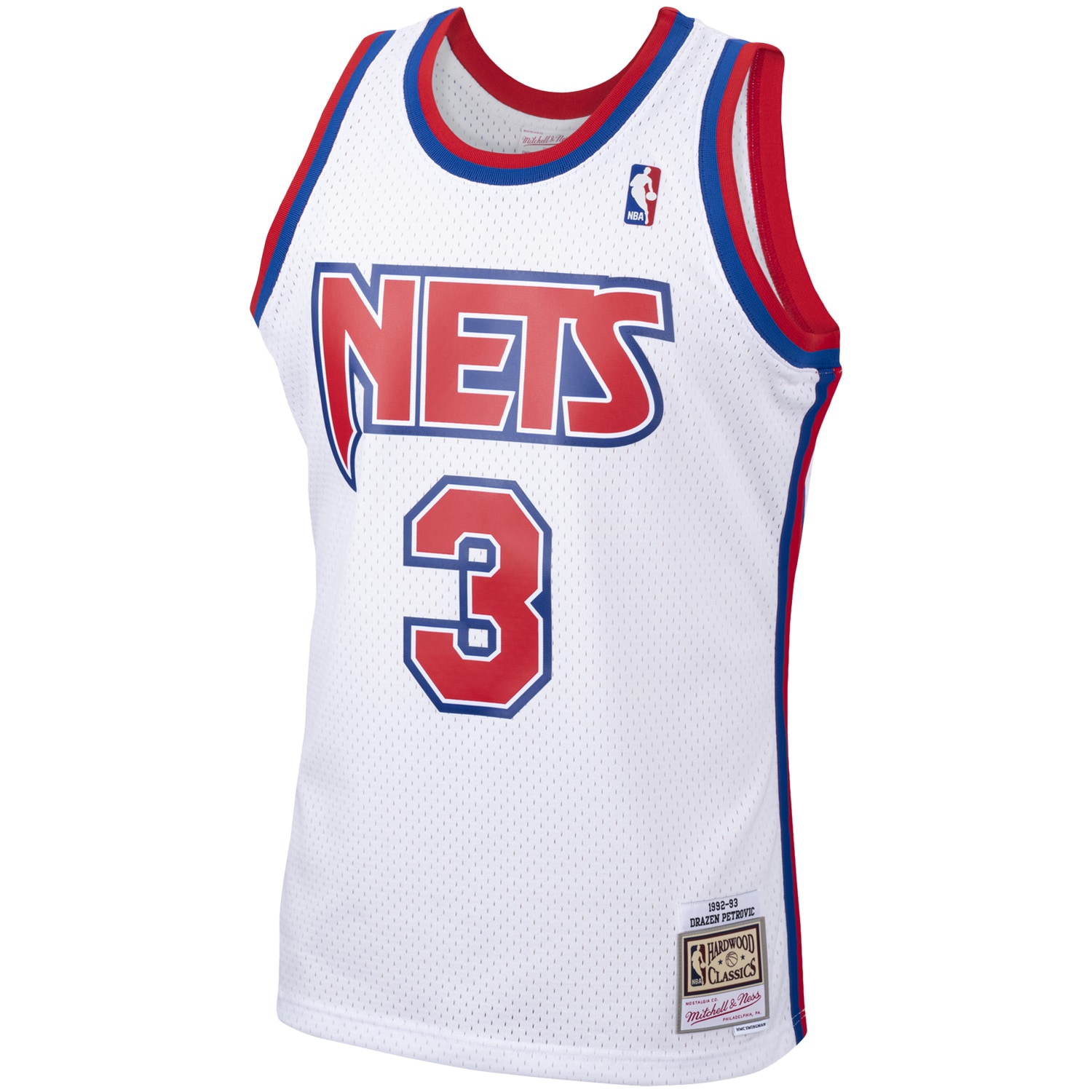 Mitchell Ness Drazen Petrovi White New Nets 1992 Hardwood Classics Swingman Player NBA Jersey Men's