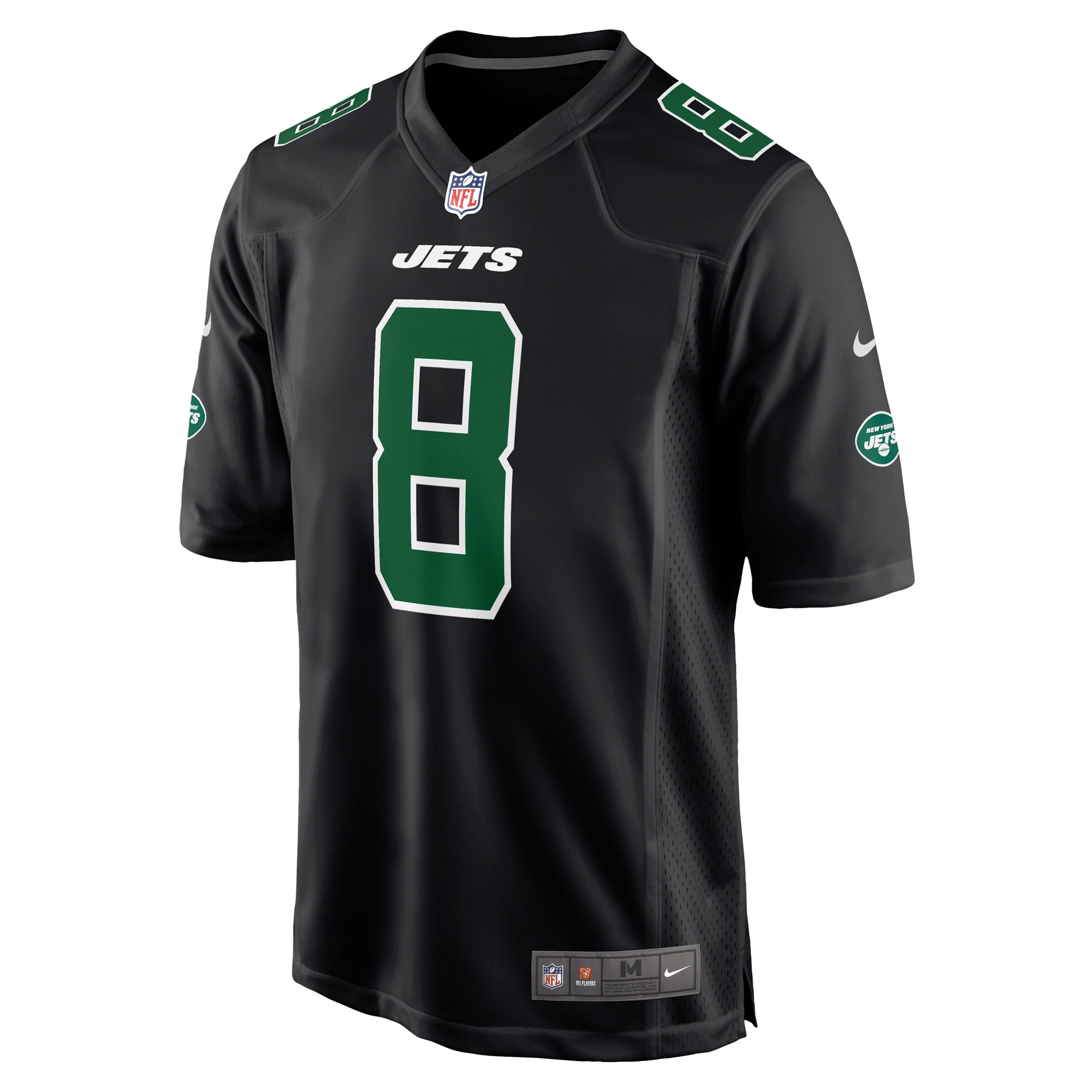 New York Jets Aaron Rodgers Black Fashion Game NFL Jersey Men's