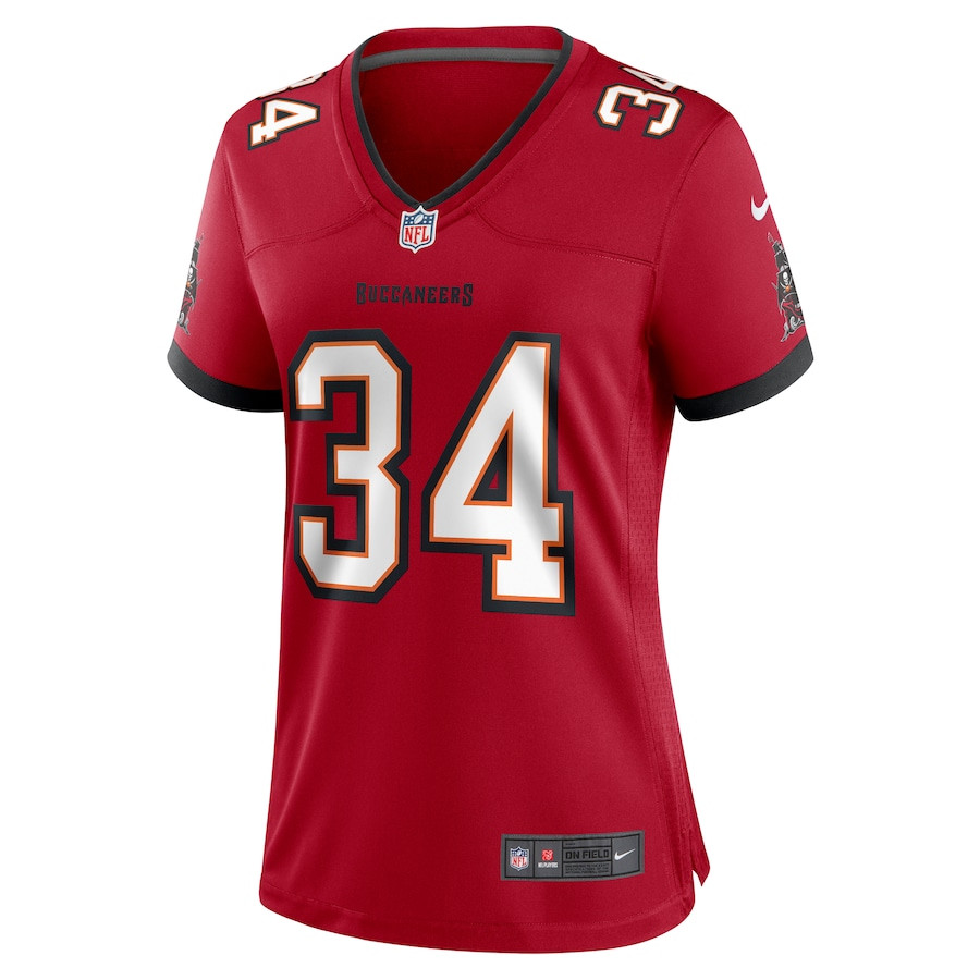 Quandre Mosely 34 Tampa Bay Buccaneers Game Red NFL Jersey Women's