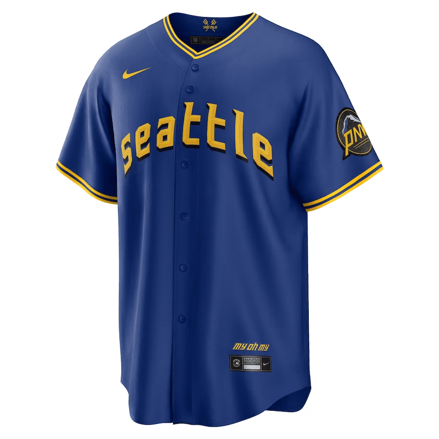 Cal Raleigh 29 Seattle Mariners 2023 City Connect Game Royal MLB Jersey Men's