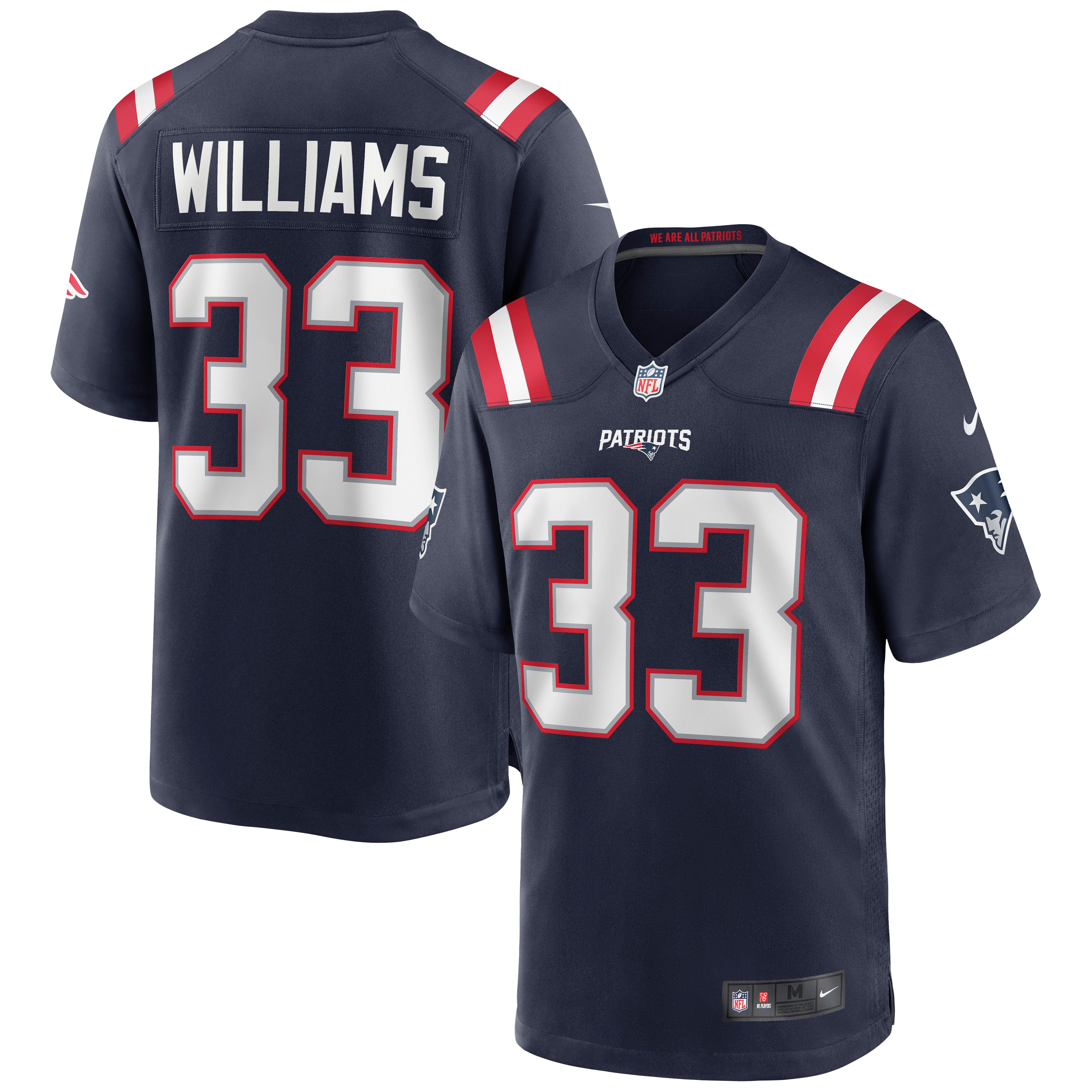 New England Patriots Joejuan Williams Navy Game NFL Jersey Men's