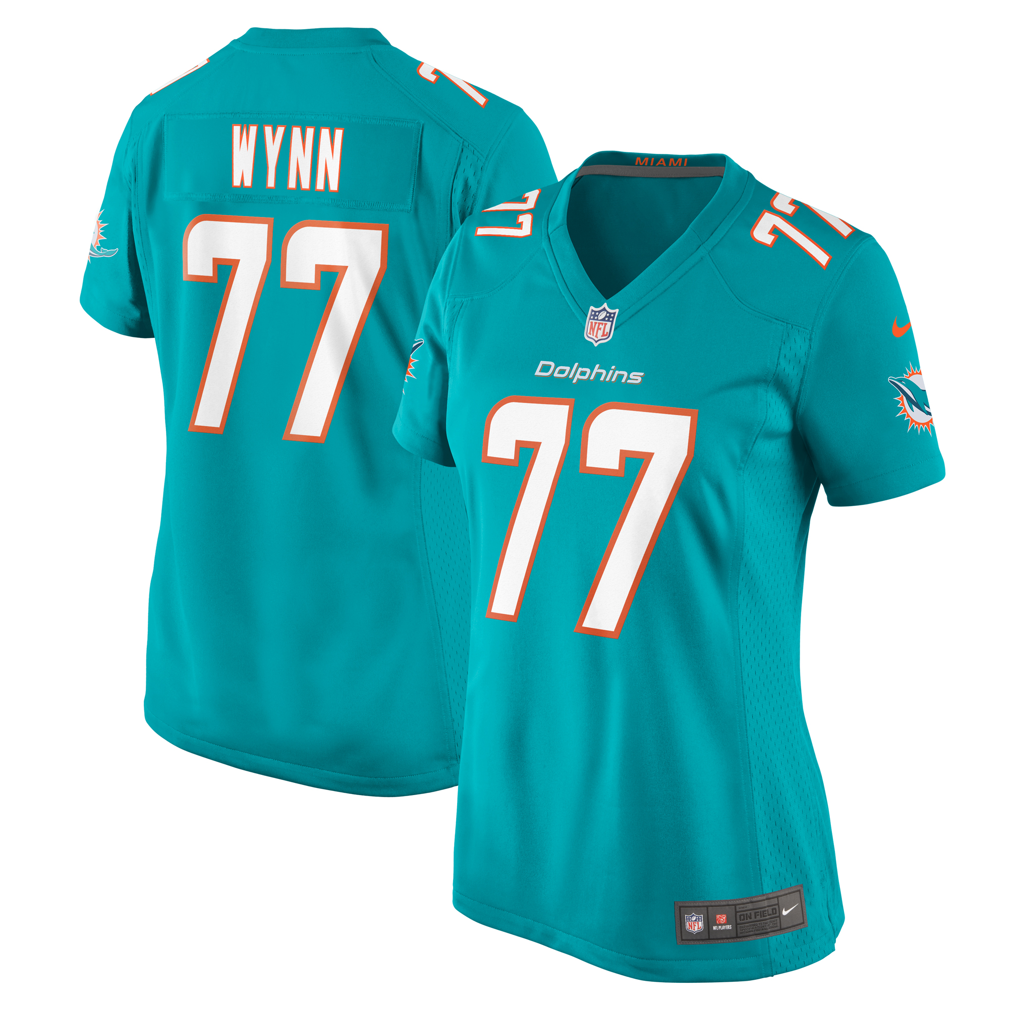 Miami Dolphins Isaiah Wynn Aqua Game NFL Jersey Women's