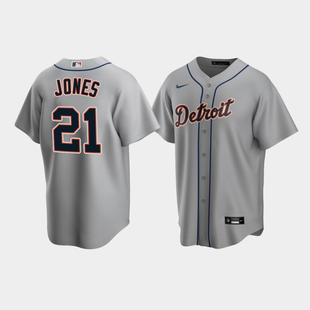 Detroit Tigers 21 JaCoby Jones Gray Road MLB Jersey Men's