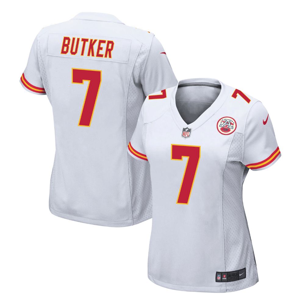Harrison Butker 7 Kansas City Chiefs Game White NFL Jersey Women's
