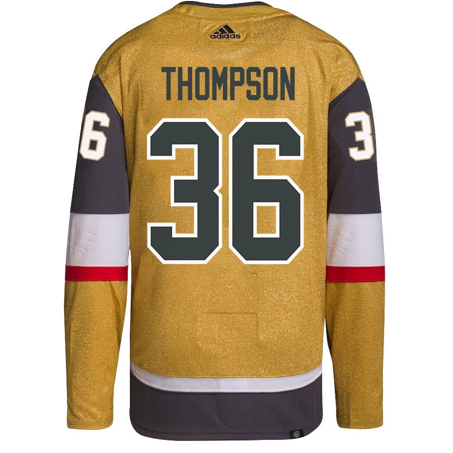 Logan Thompson 36 Vegas Golden Knights Stanley Cup 2023 Final Patch Home Breakaway Gold NHL Jersey Men's