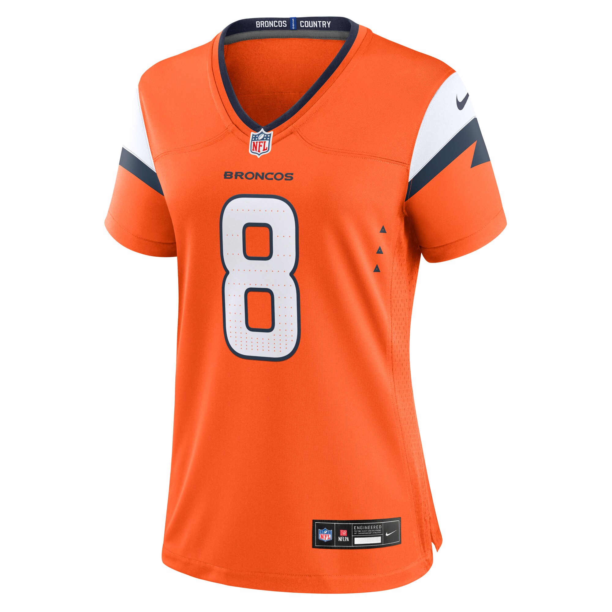 Denver Broncos Jarrett Stidham Orange Team Game NFL Jersey Women's
