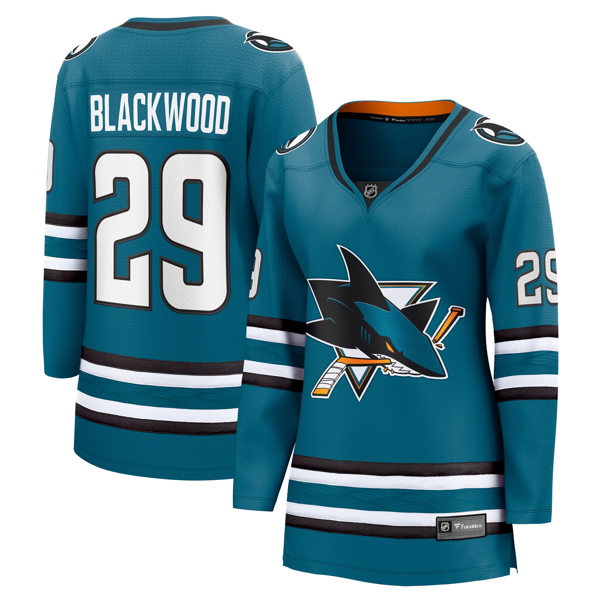 San Jose Sharks Mackenzie Blackwood Teal Home Breakaway Player NHL Jersey Women's