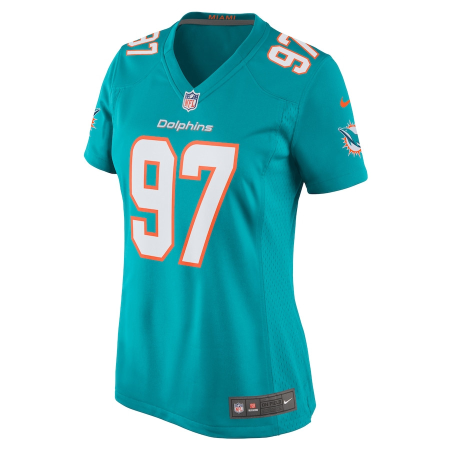 Jaylen Twyman 97 Miami Dolphins Home Game Aqua NFL Jersey Women's