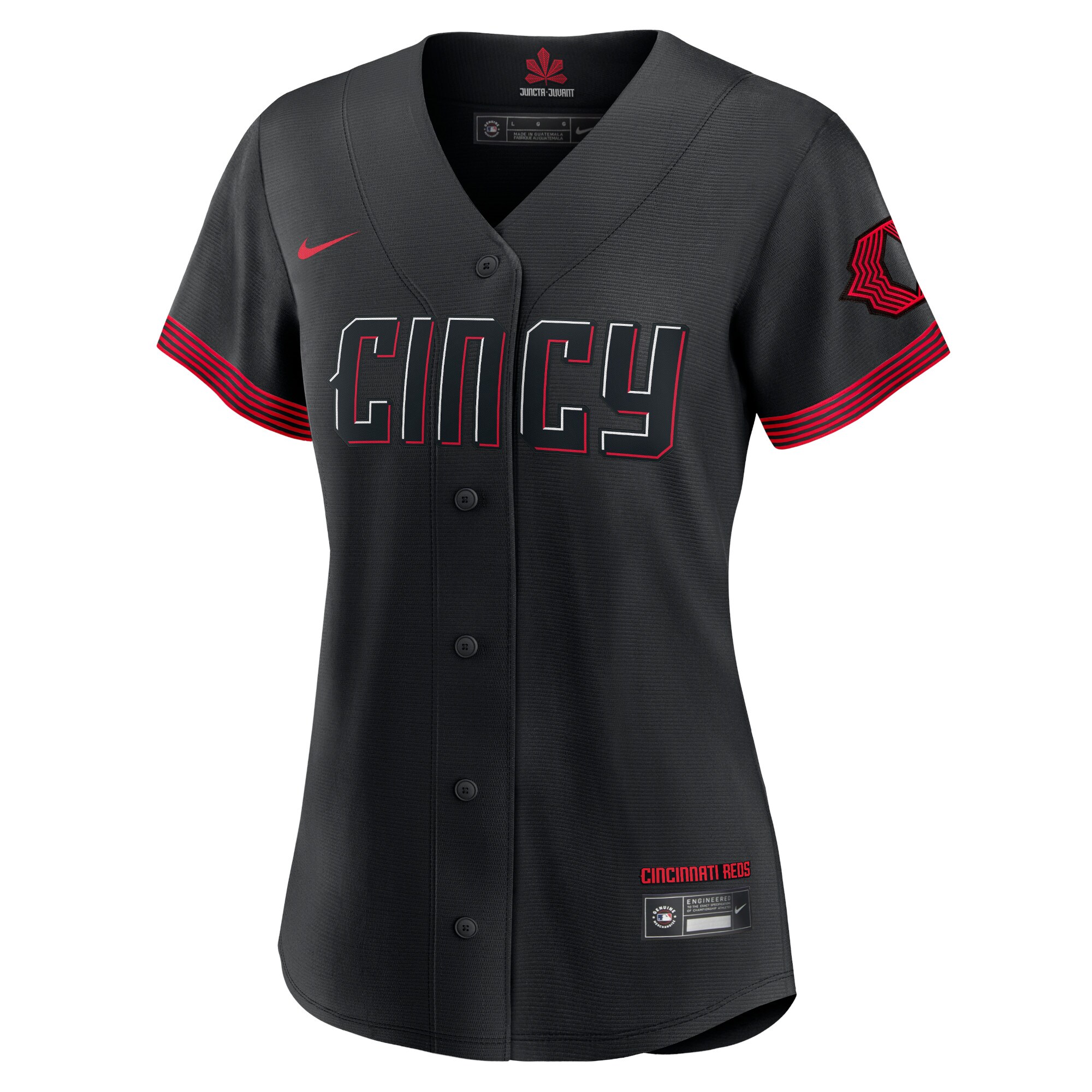 Cincinnati Reds Barry Larkin Black City Connect Player MLB Jersey Women's