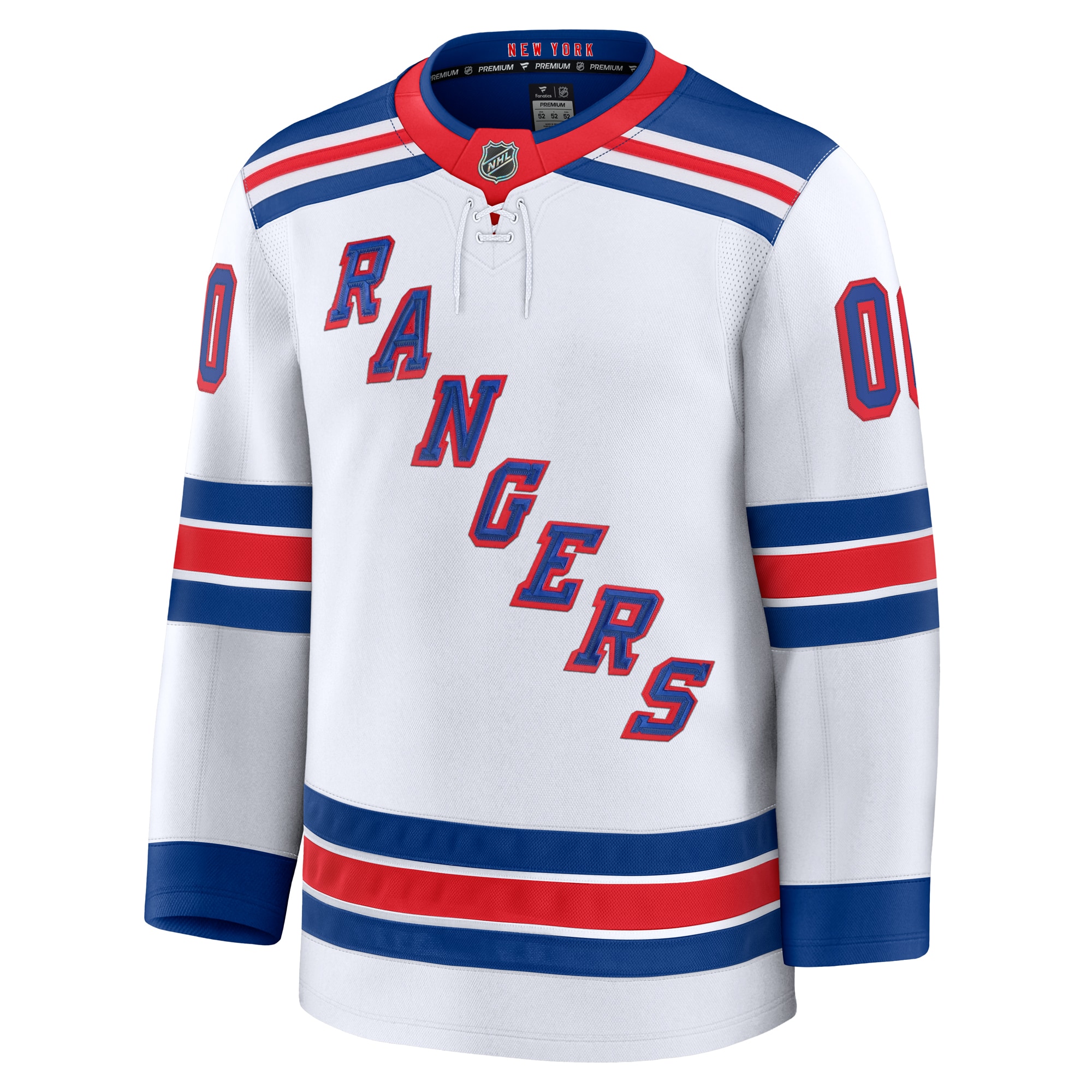New York Rangers White Away Premium Custom NHL Jersey Men's