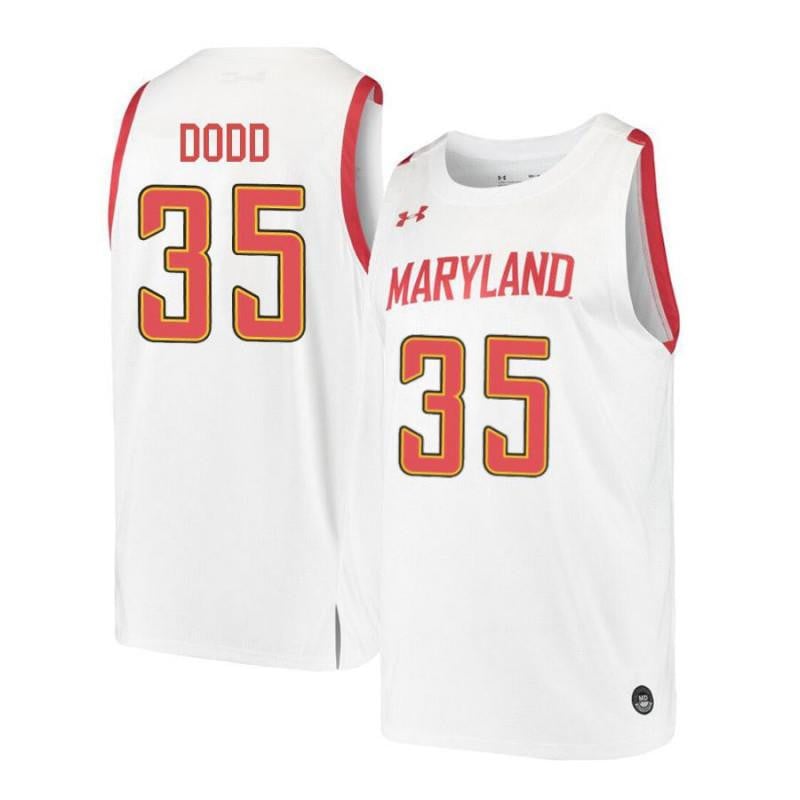 Under Armour 35 Damonte Dod White Retro Maryland Terrapins NCAA Jersey Men's