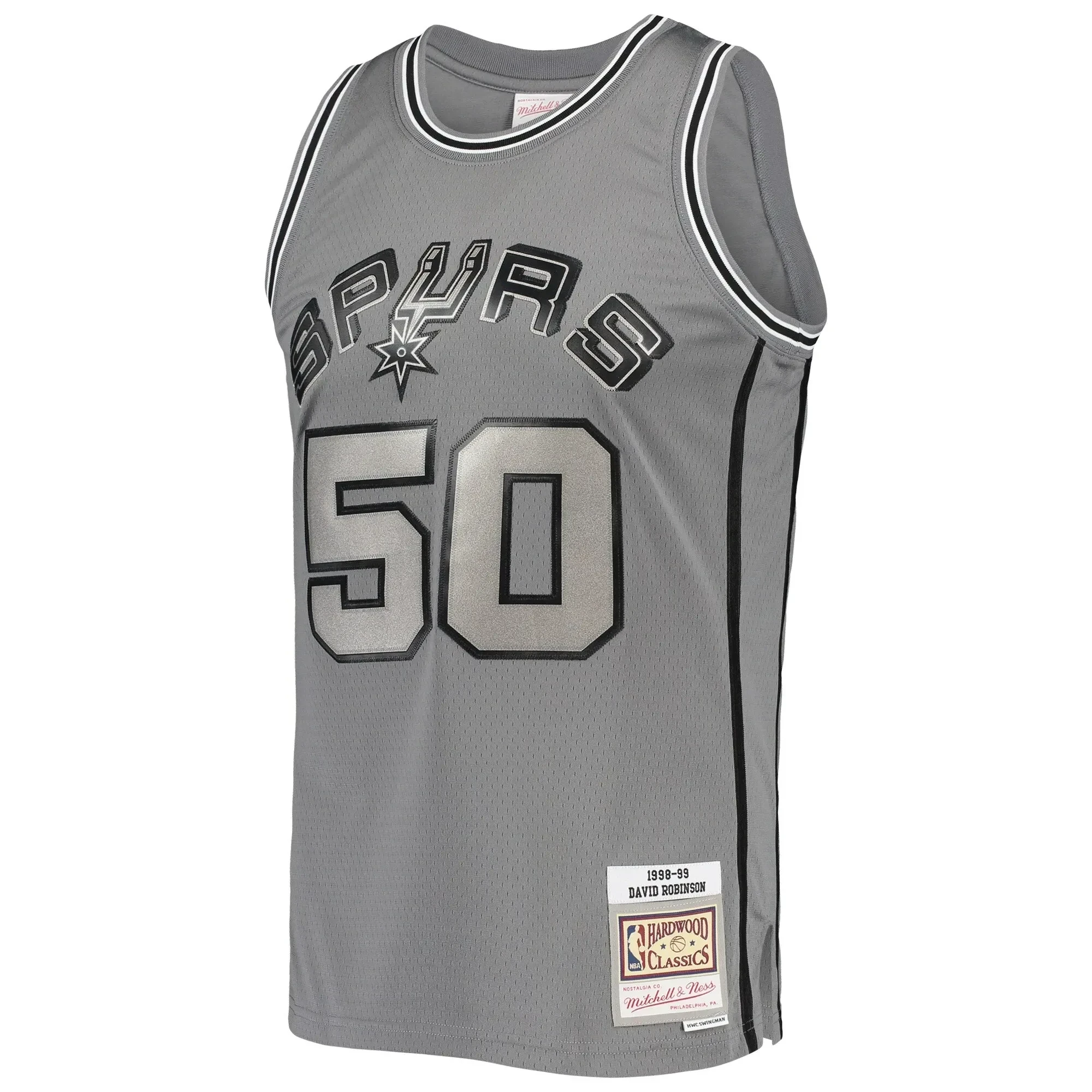 David Robinson San Antonio Spurs Mitchell Ness Hardwood Classics Retired Player 1998/99 Metal Works Swingman ??Charcoal NBA Jersey Men's