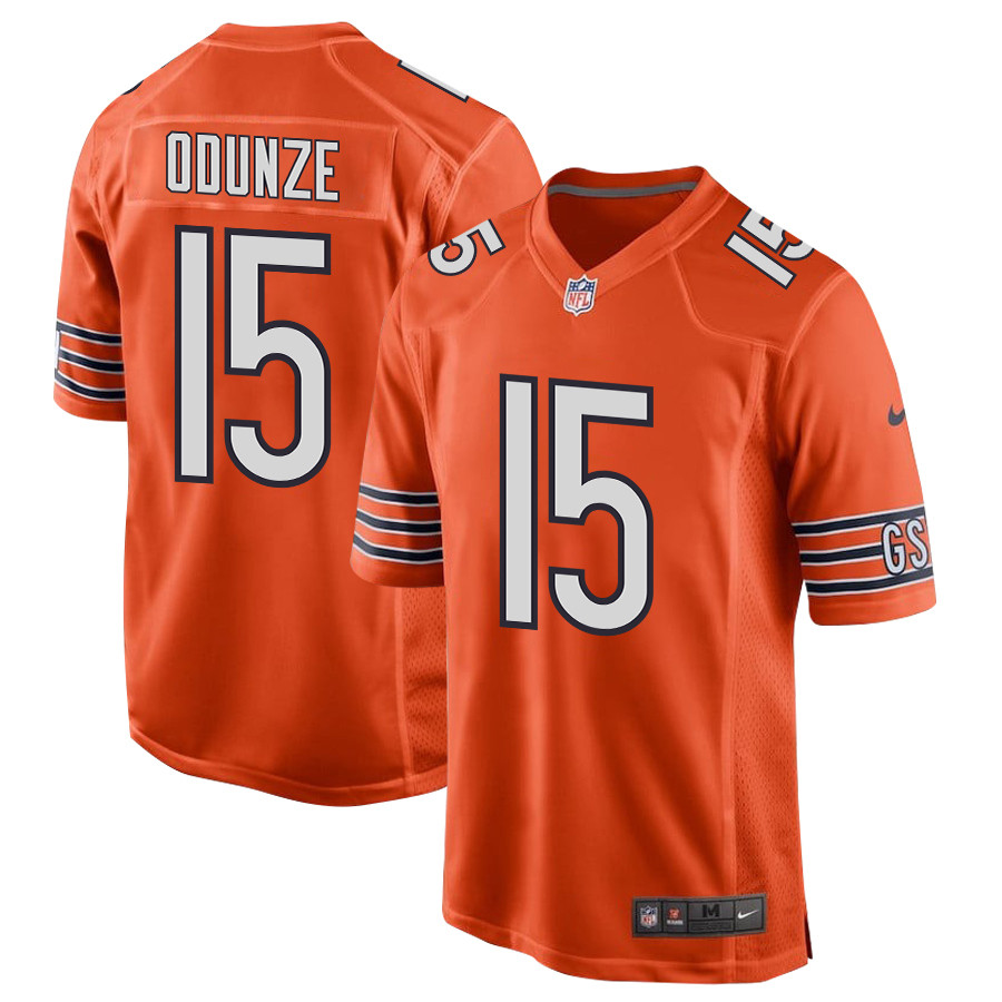 Rome Odunze 15 Chicago Bears Alternate 2024 Draft First Round Pick Player Game Orange NFL Jersey Men's