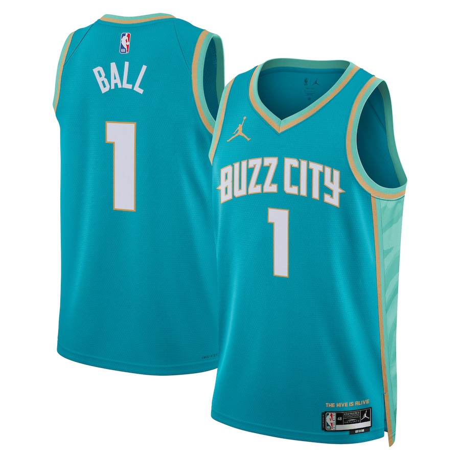 LaMelo Ball 1 Charlotte Hornets 2023/24 City Edition Swingman Teal NBA Jersey Men's