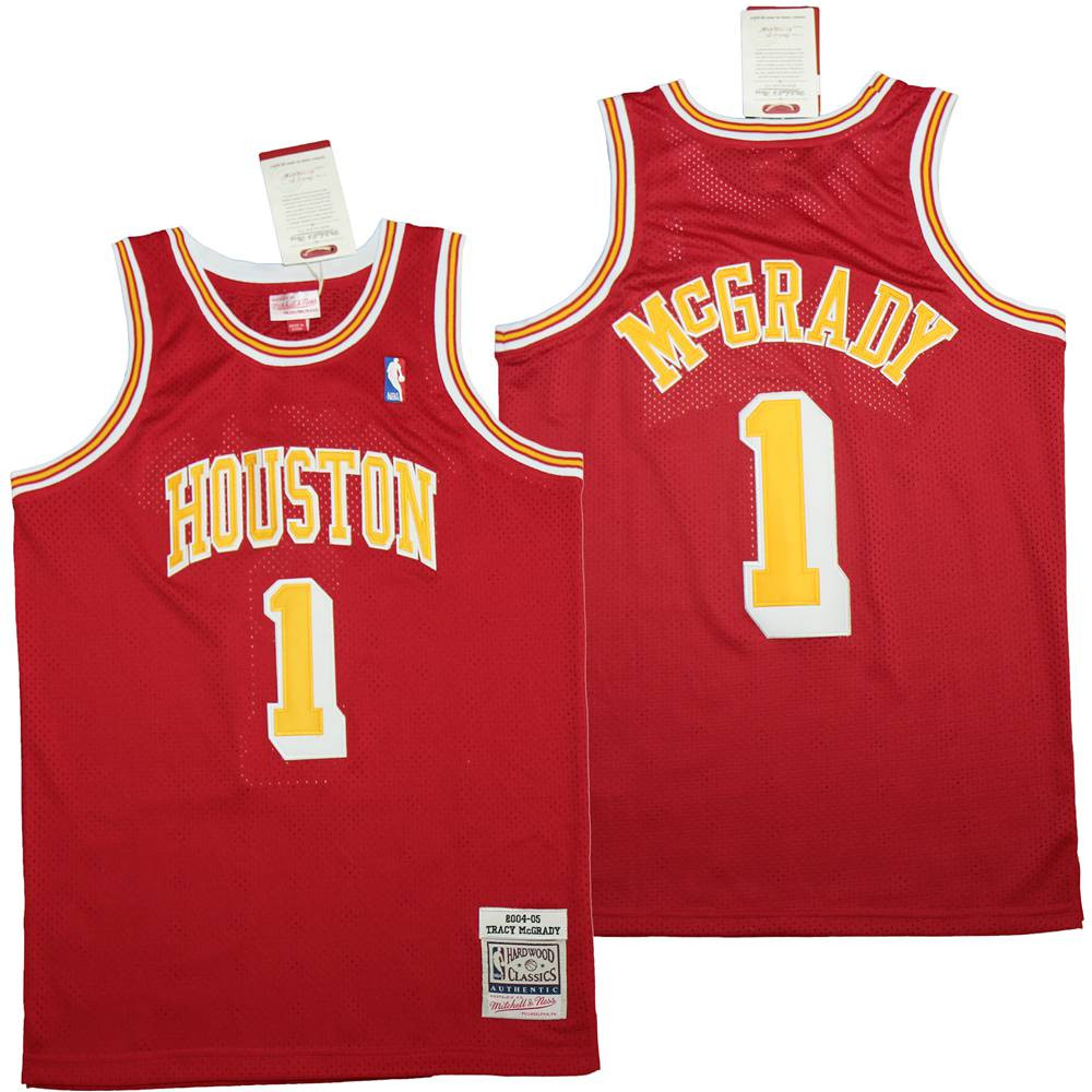 Tracy McGrady 1 Houston Rockets Swingman Red NBA Jersey Men's
