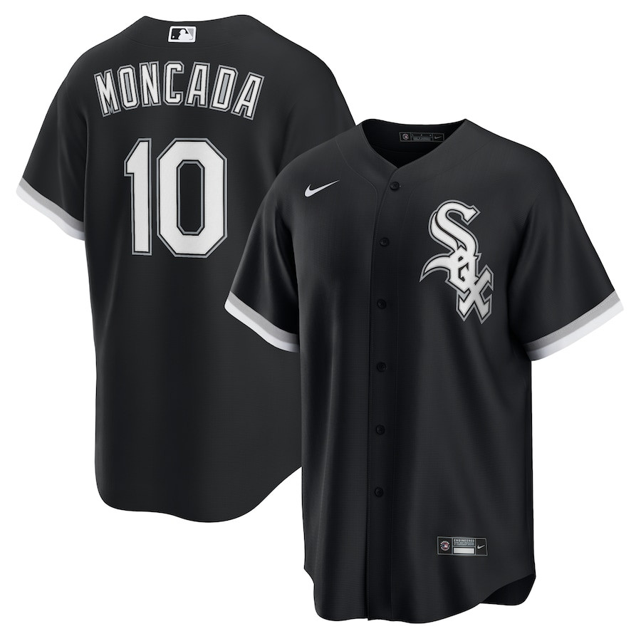 Yoan Moncada 10 Chicago White Sox Alternate Player Black MLB Jersey Men's