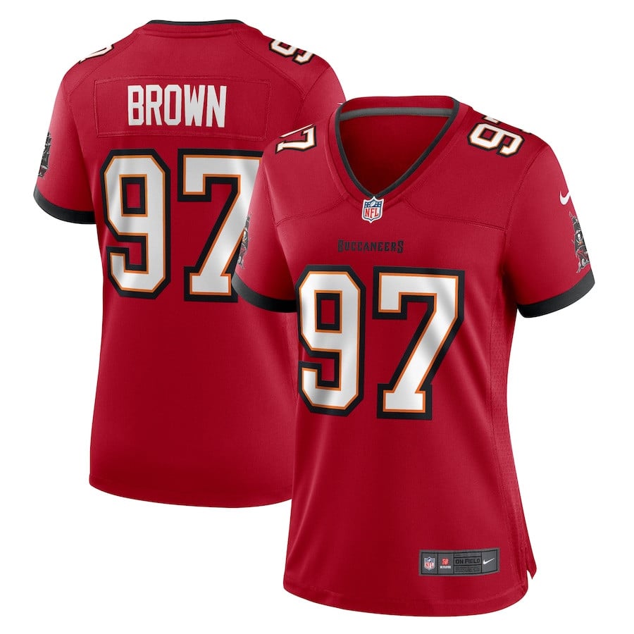 Earnest Brown IV 97 Tampa Bay Buccaneers Game Red NFL Jersey Women's