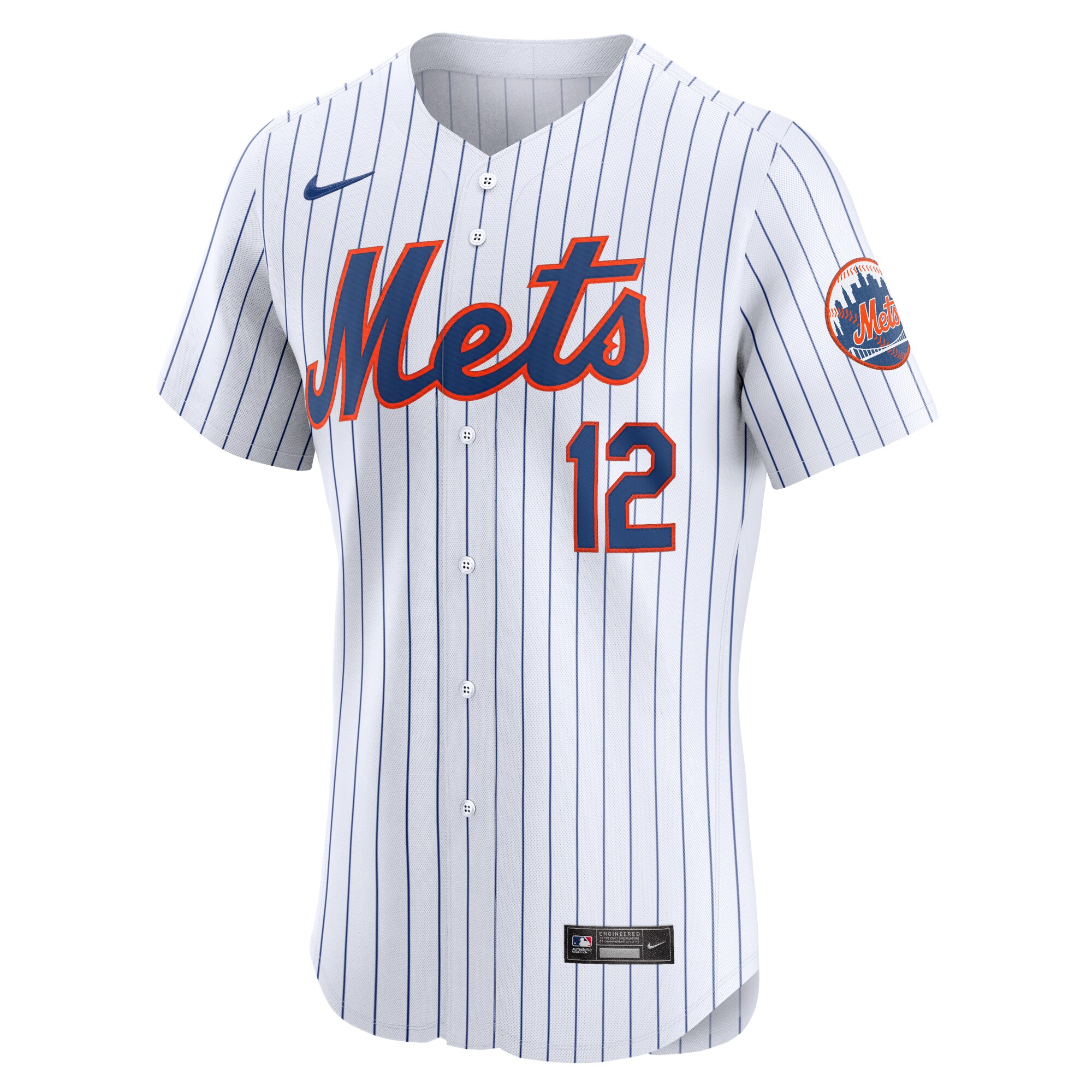 New York Mets Francisco Lindor White Home Elite MLB Jersey Men's