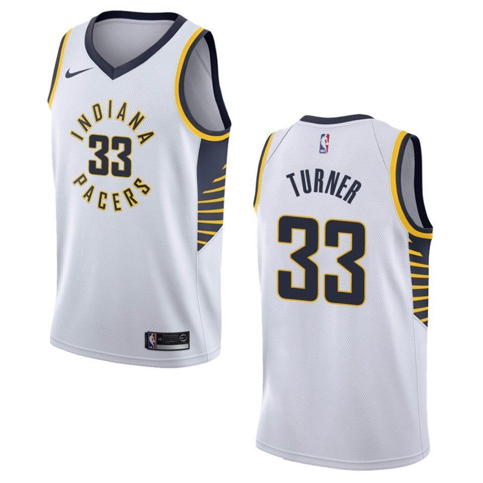 Indiana Pacers 33 Myles Turner Association Swingman White NBA Jersey Men's