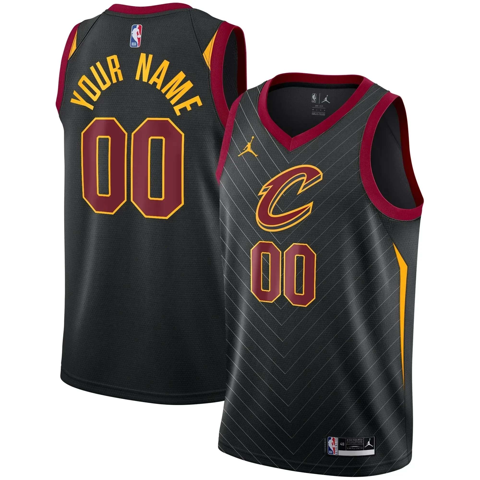 Cleveland Cavaliers Swingman Custom Statement Edition Black NBA Jersey Men's