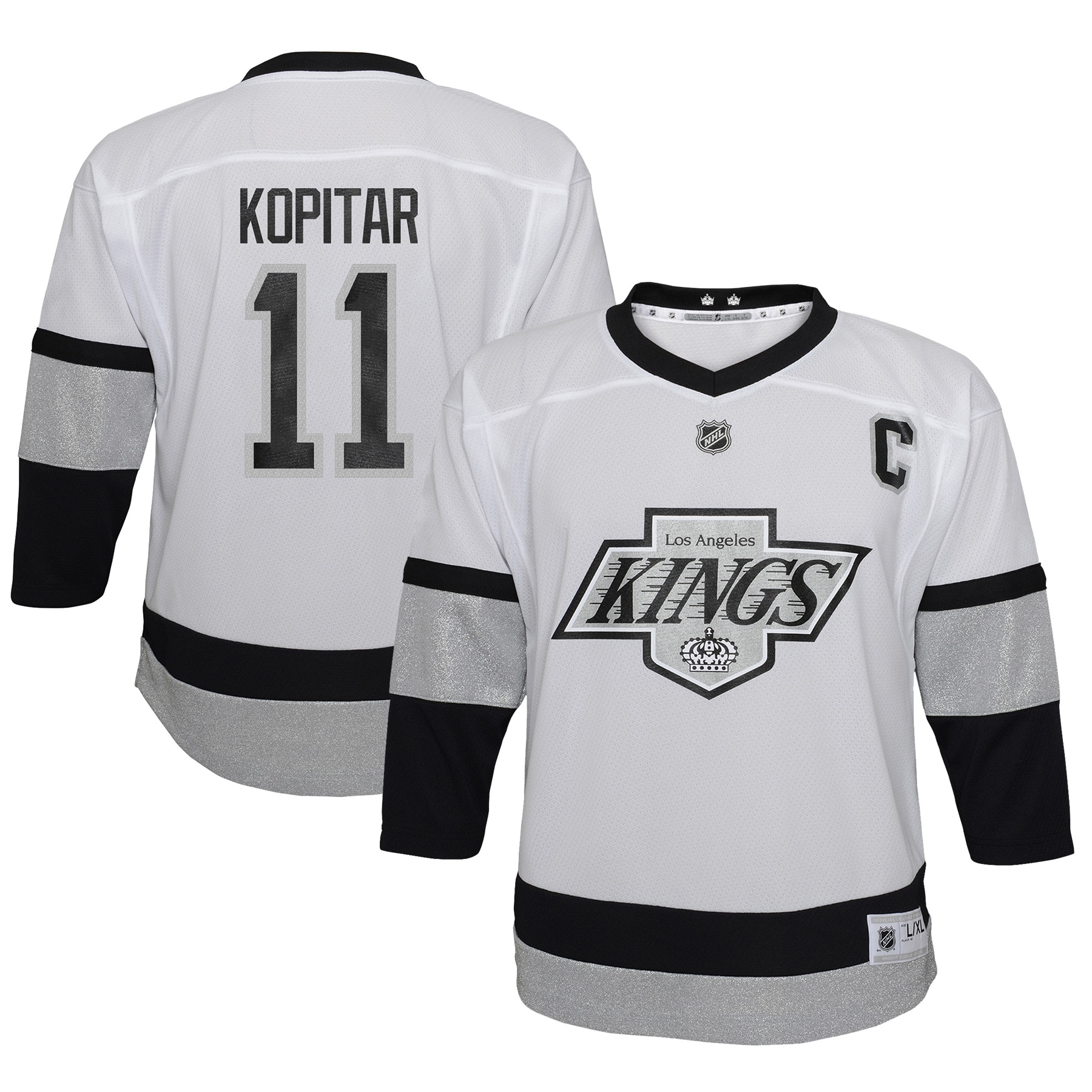 Preschool Los Angeles Kings Anze Kopitar White 2021/22 Alternate Player NHL Jersey Men's