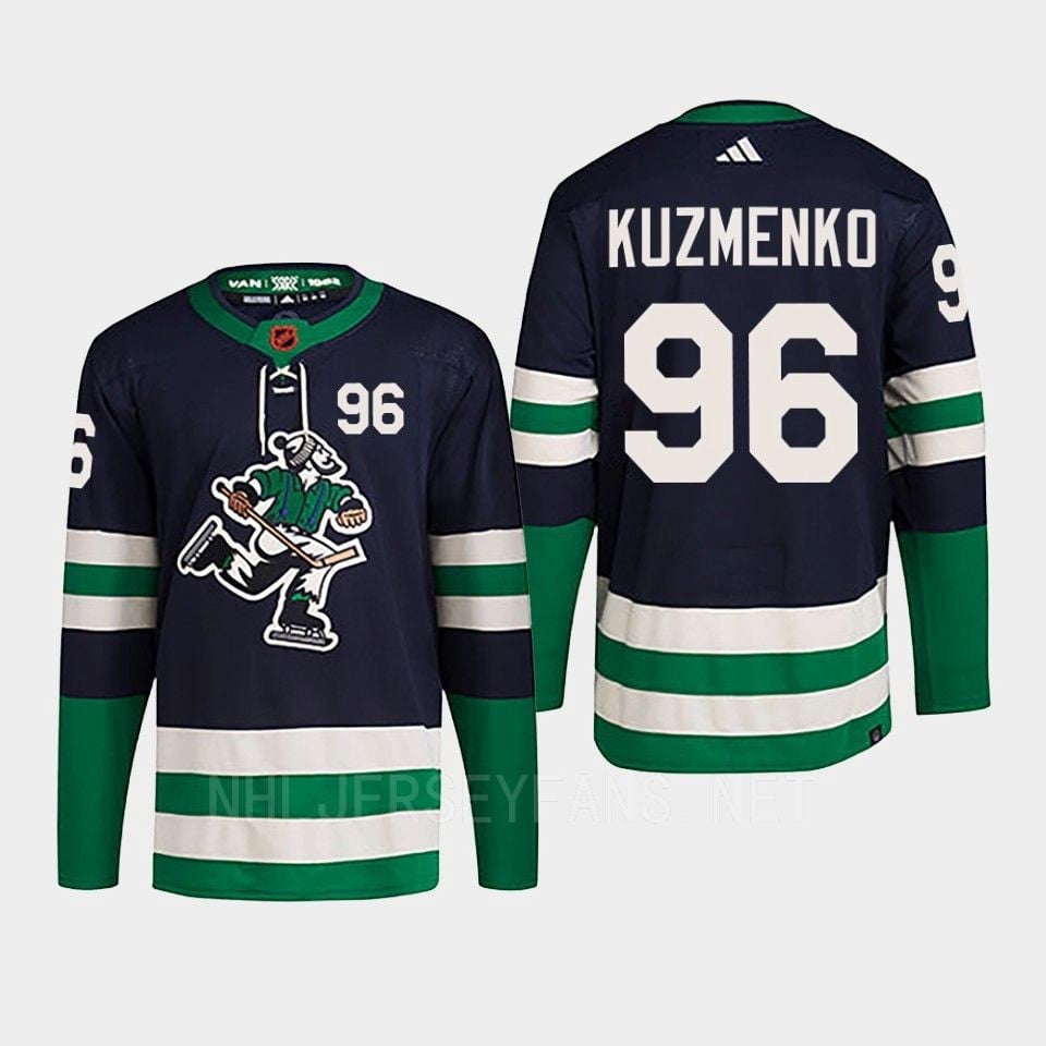 Andrei Kuzmenko 96 Reverse Retro 2.0 2022 Vancouver Canucks Navy Primegreen NHL Jersey Men's