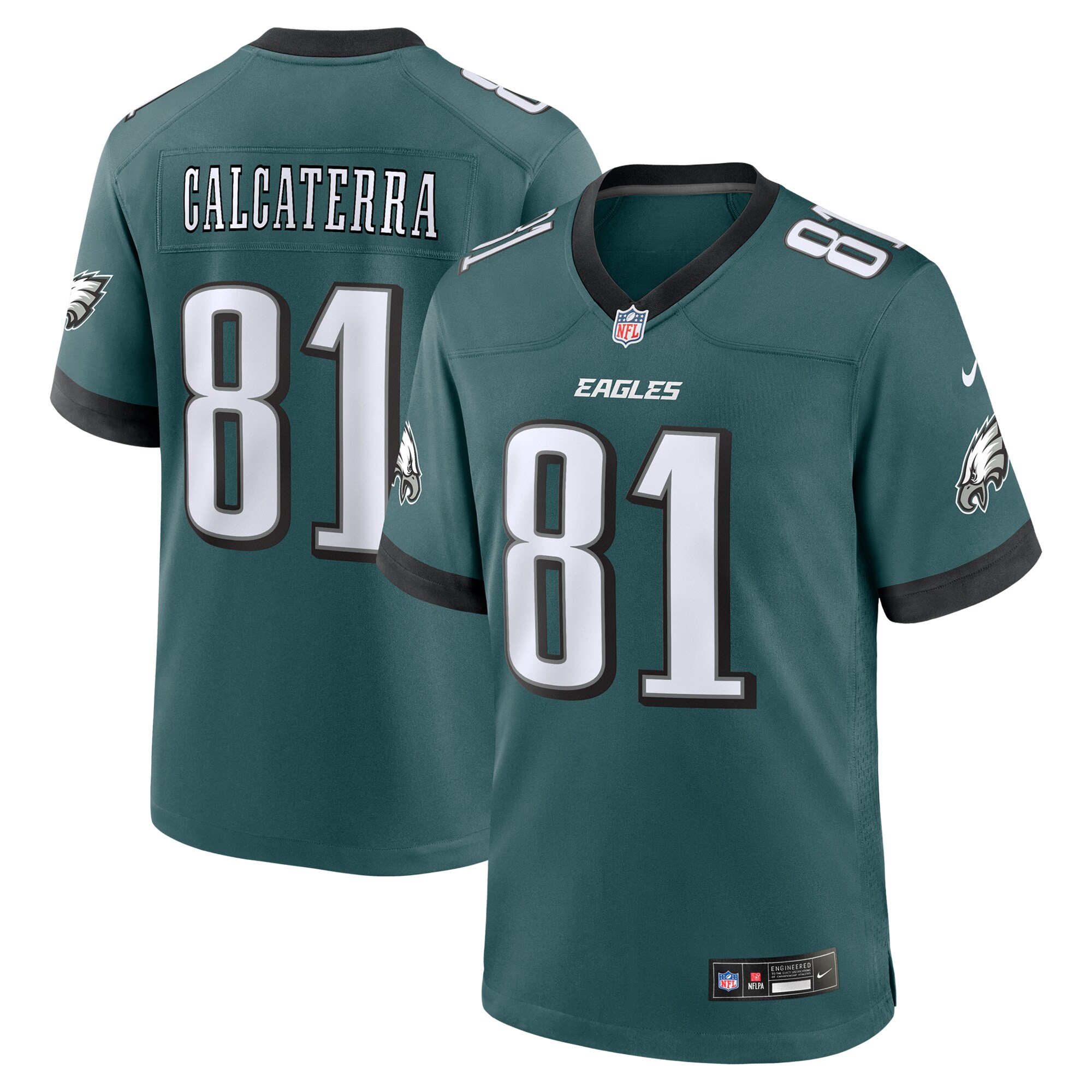 Philadelphia Eagles Grant Calcaterra Midnight Green Team Game NFL Jersey Men's