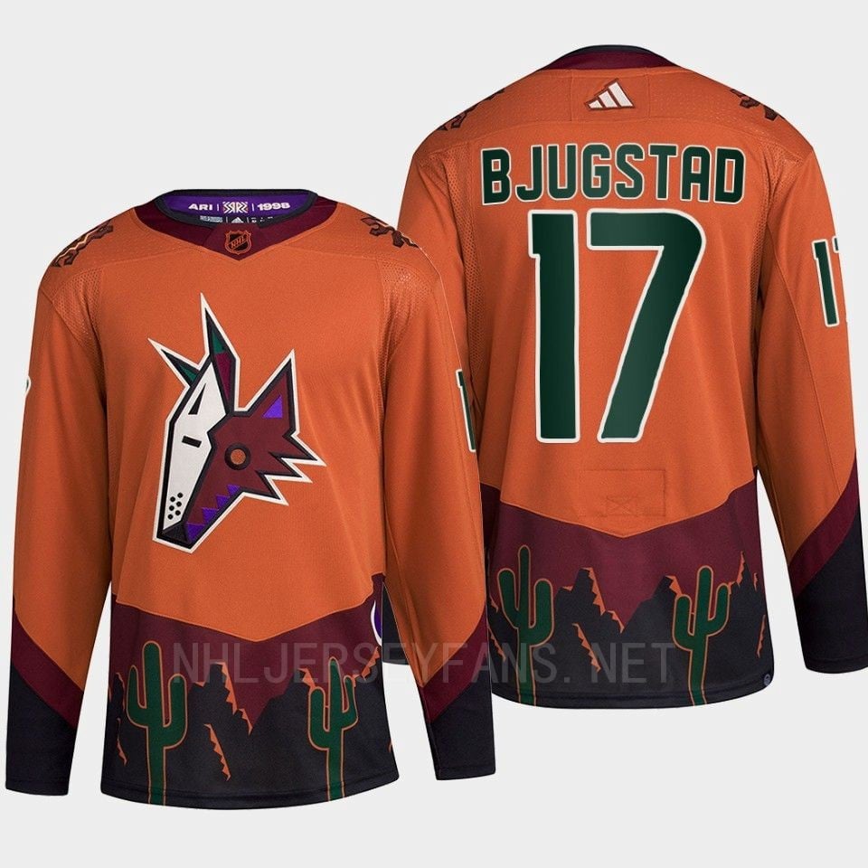 Arizona Coyotes 2022 Reverse Retro 2.0 Nick Bjugstad 17 Orange Primegreen NHL Jersey Men's