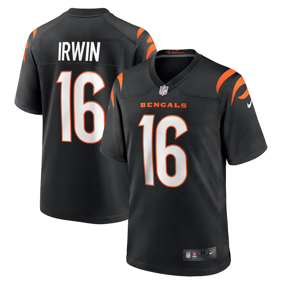 Trenton Irwin 16 Cincinnati Bengals Game Black NFL Jersey Men's