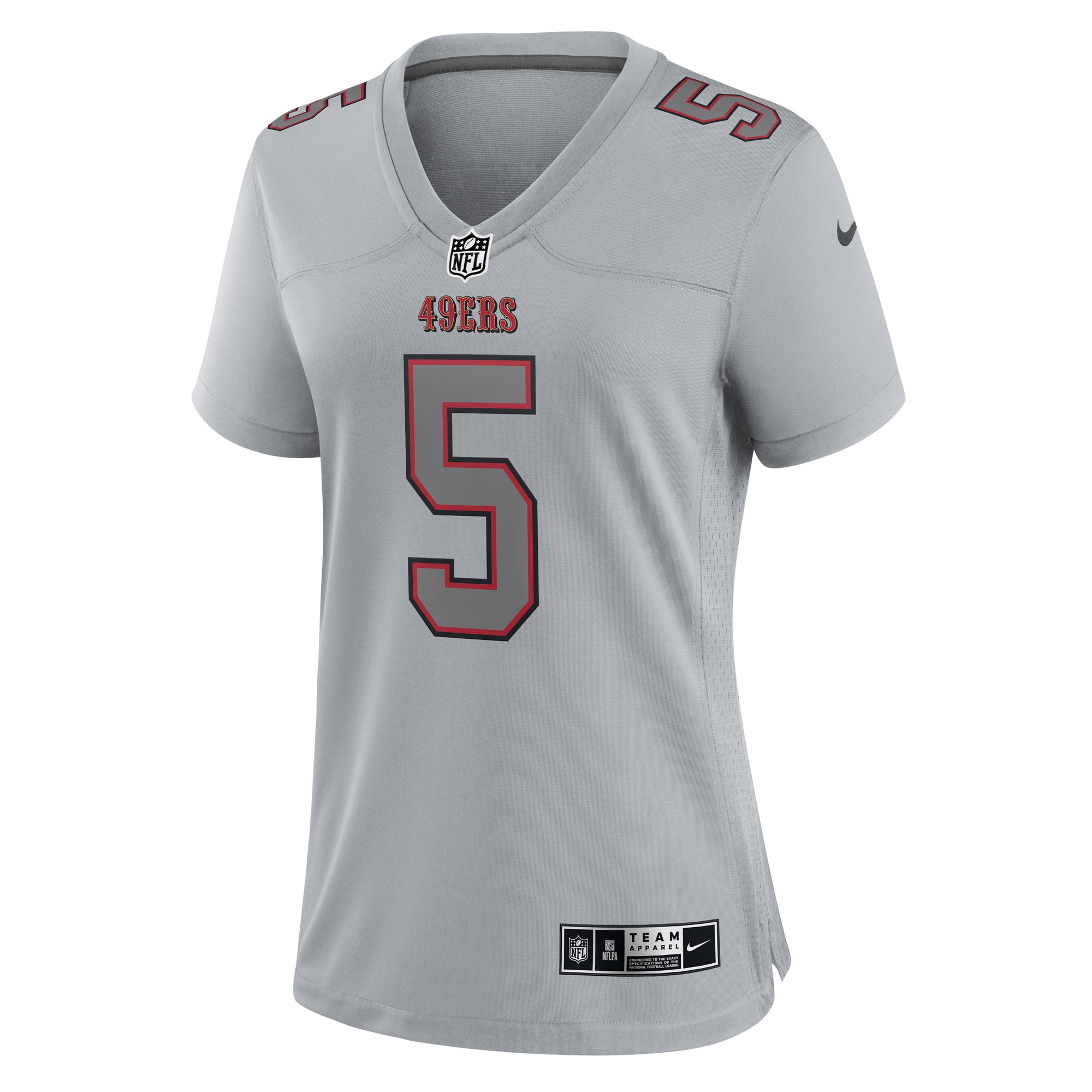 San Francisco 49ers Trey Lance Gray Atmosphere Fashion Game NFL Jersey Women's